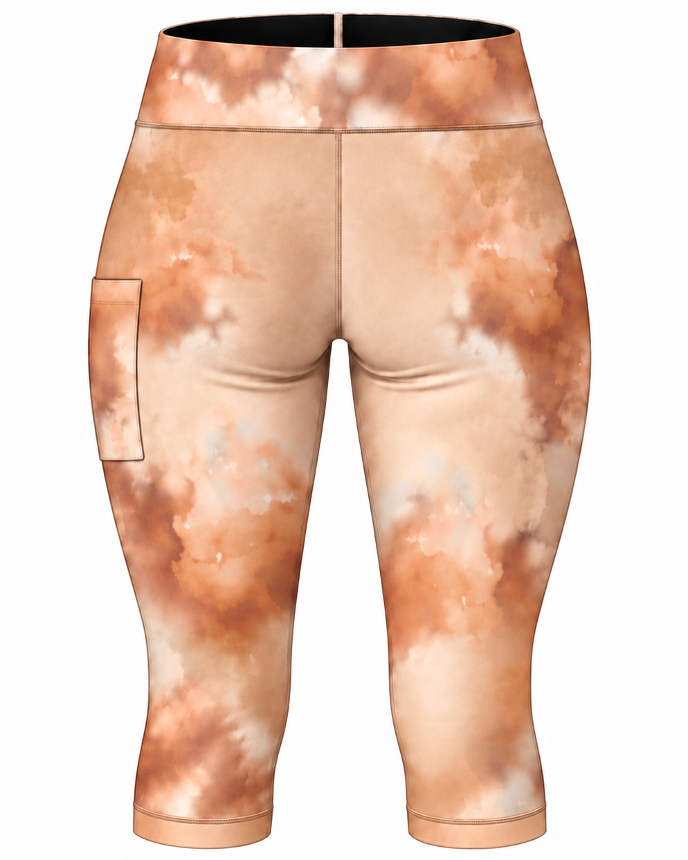 Peach Drift Ladies Padel 3/4 Compression Pants - Image 2